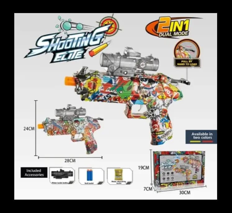 ST657B SHOOTING ELite/electric WATER BEAD &SOFT BULLET DUAL USE TOY